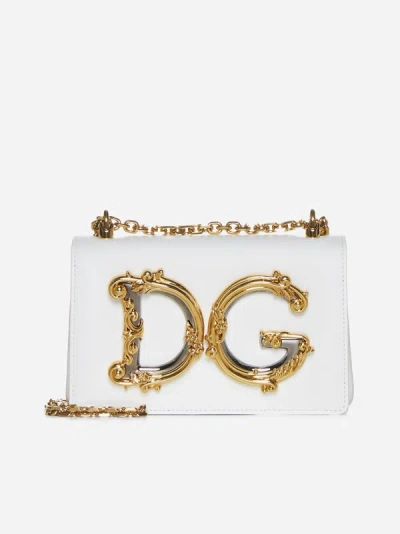 Shop Dolce & Gabbana Dg Girl Nappa Leather Bag In White