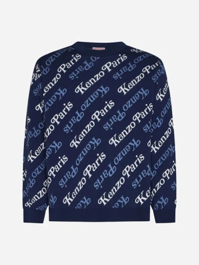 Shop Kenzo By Verdy Cotton-blend Sweater In Blue