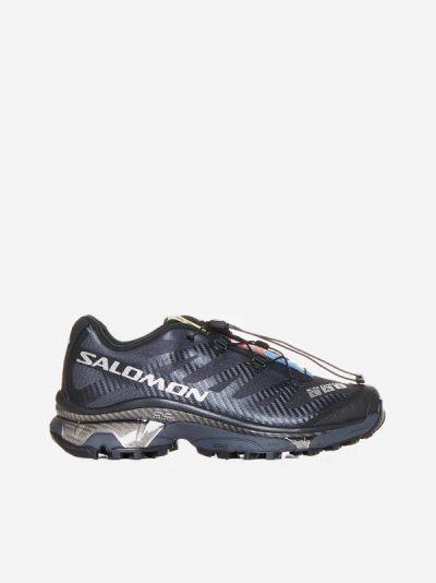Shop Salomon Xt-4 Og Unisex Mesh Sneakers In Black,silver Metallic