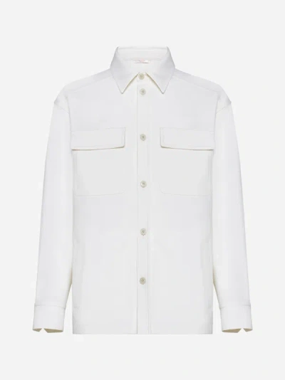 Shop Valentino Wool Overshirt In Ivory