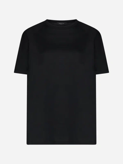 Shop Fabiana Filippi Cotton T-shirt In Black