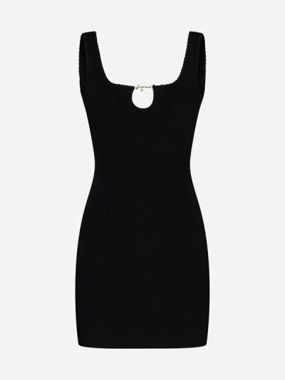 Shop Jacquemus Sierra Knit Mini Dress In Black
