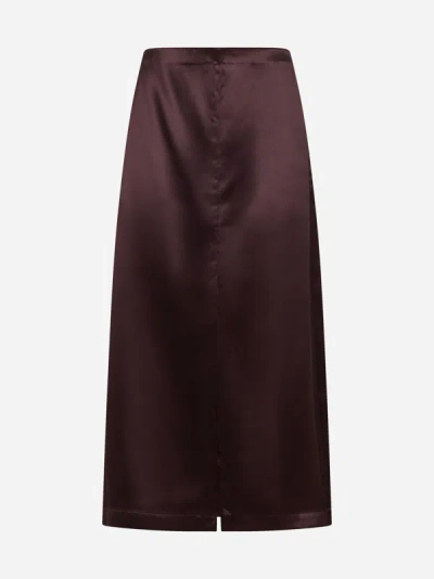 Shop Loulou Studio Lys Silk And Viscose Skirt In Midnight Bordeaux