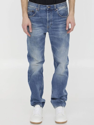 Shop Saint Laurent Denim Jeans In Blue