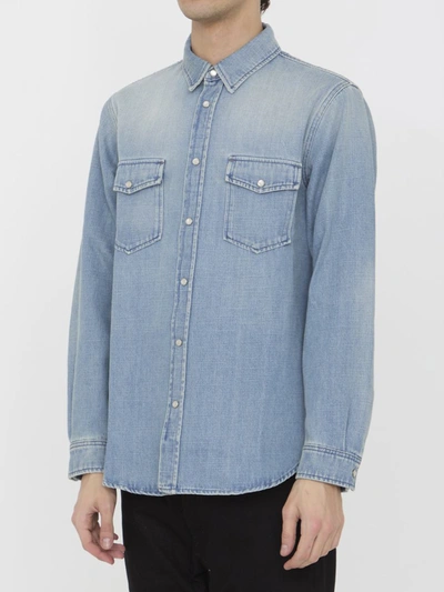 Shop Saint Laurent Denim Shirt In Blue