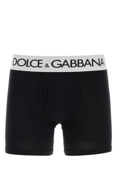 Shop Dolce & Gabbana Man Black Stretch Cotton Boxer