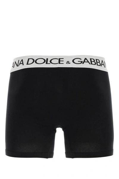 Shop Dolce & Gabbana Man Black Stretch Cotton Boxer