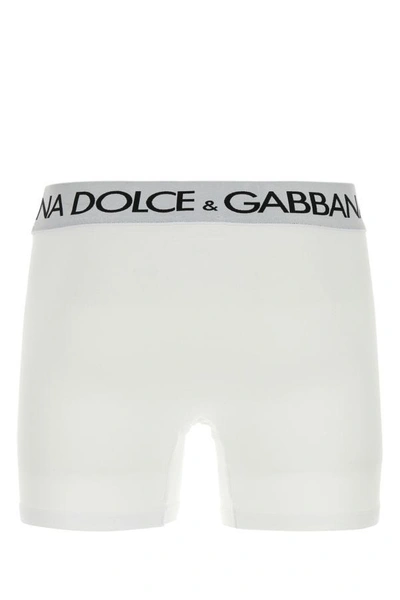 Shop Dolce & Gabbana Man White Stretch Cotton Boxer