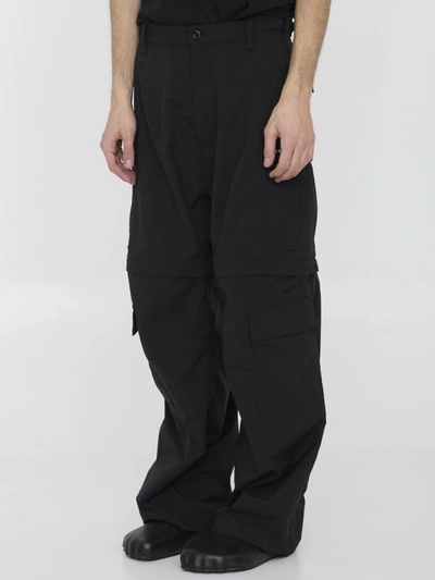 Shop Balenciaga Light Cargo Pants In Black