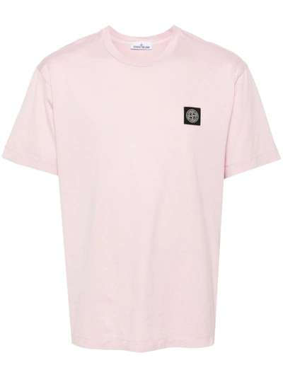 Shop Stone Island T-shirt Clothing In Pink & Purple