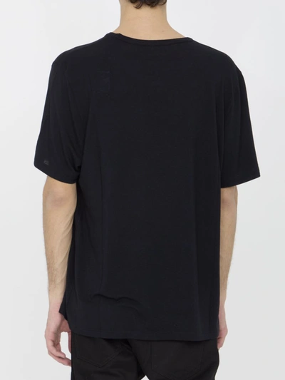 Shop Saint Laurent Viscose T-shirt In Black