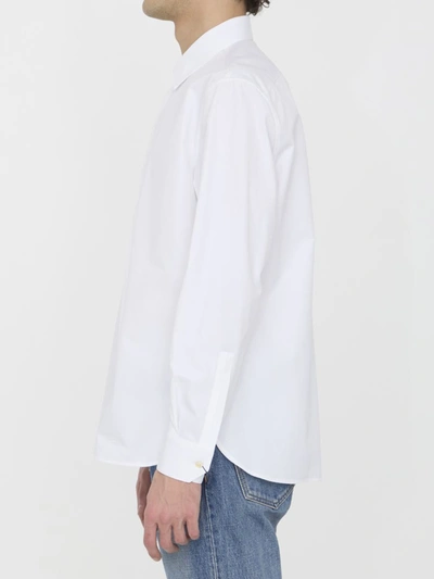 Saint Laurent Cassandre Embroidered Shirt In White