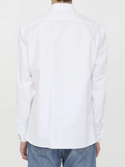Saint Laurent Cassandre Embroidered Shirt In White