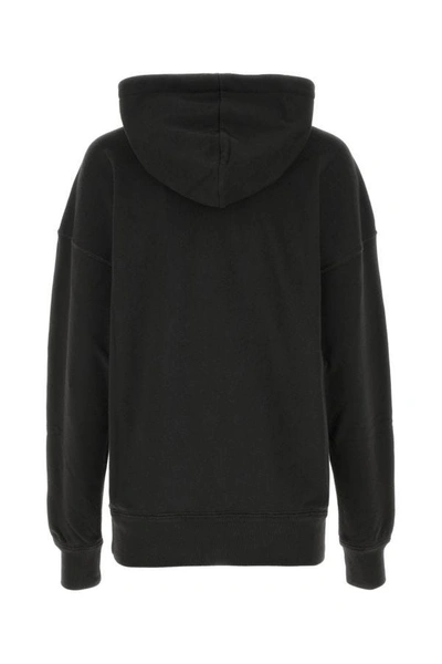 Isabel Marant Étoile Black Hoodie With Tonal Logo Print In Cotton Blend Woman In Brown
