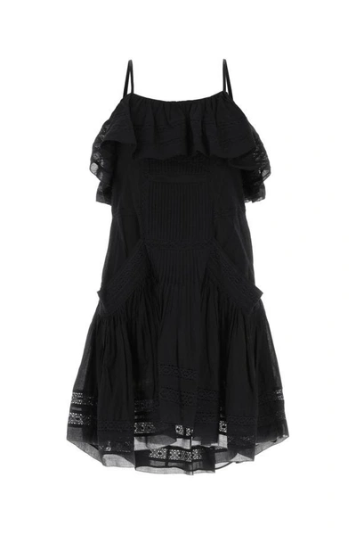 Shop Isabel Marant Étoile Isabel Marant Etoile Woman Black Cotton Moly Mini Dress
