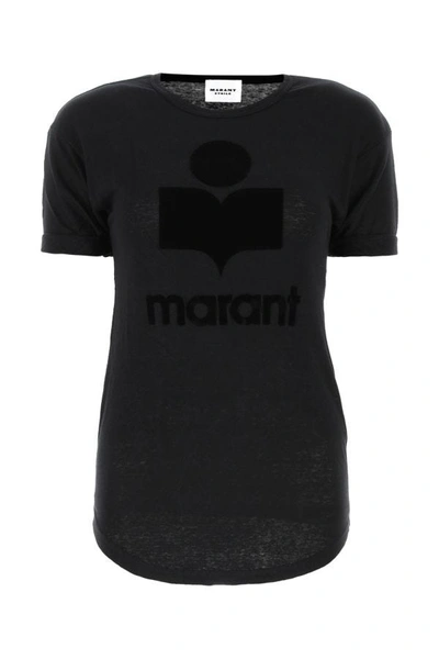 Shop Isabel Marant Étoile Isabel Marant Etoile Woman Black Linen Koldi T-shirt