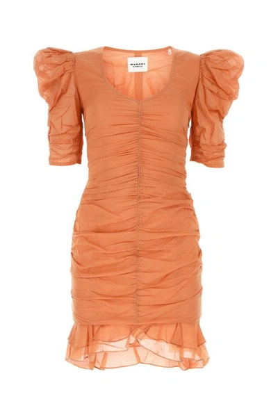 Shop Isabel Marant Étoile Isabel Marant Etoile Woman Copper Cotton Sireny Mini Dress In Orange
