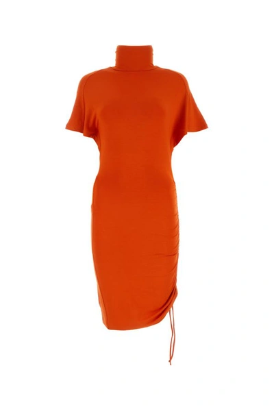 Shop Isabel Marant Étoile Isabel Marant Etoile Woman Fluo Orange Stretch Viscose Lya Dress