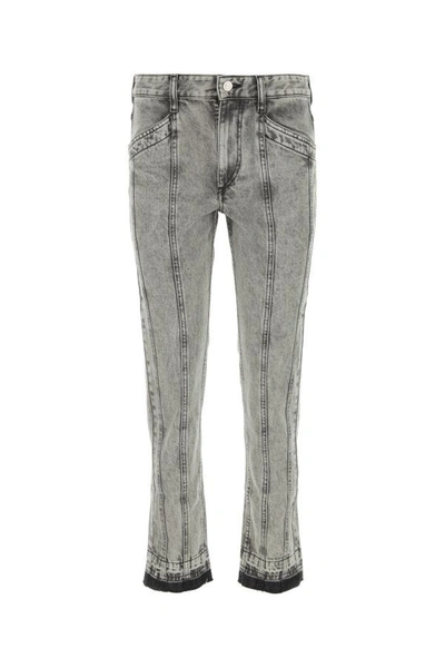 Shop Isabel Marant Étoile Isabel Marant Etoile Woman Grey Denim Sulanoa Jeans In Gray