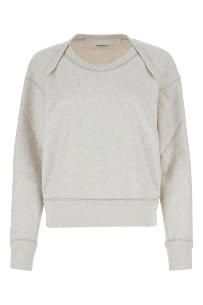 Shop Isabel Marant Étoile Isabel Marant Etoile Woman Melange Grey Cotton Blend Mazalia Sweatshirt In Gray