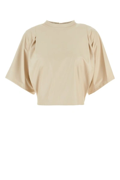 Shop Isabel Marant Étoile Isabel Marant Etoile Woman Sand Synthetic Leather Top In Brown