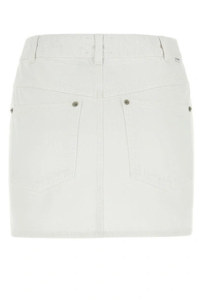 Shop Isabel Marant Étoile Isabel Marant Etoile Woman White Denim Vesna Mini Skirt
