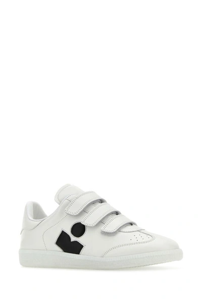 Isabel Marant Étoile Isabel Marant Etoile White Leather Logo Classic Sn Sneakers In White