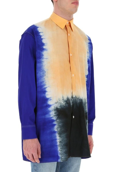 Shop Loewe Man Printed Wool Oversize Shirt In Multicolor