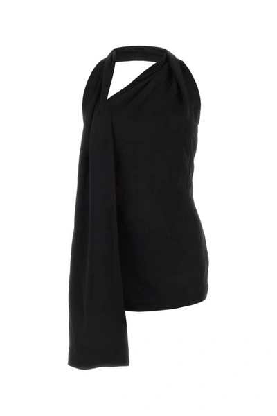 Shop Loewe Woman Black Satin Mini Dress