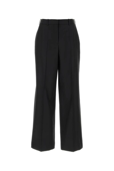 Shop Loewe Woman Black Wool Wide-leg Pant