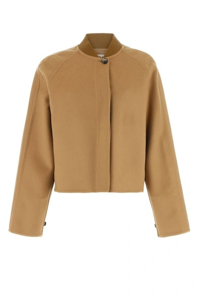 Shop Loewe Woman Camel Wool Blend Jacket In Brown