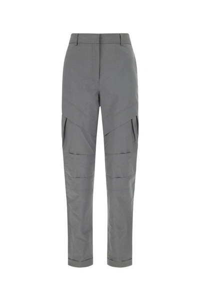 Shop Loewe Woman Dark Grey Cotton Blend Pant In Gray