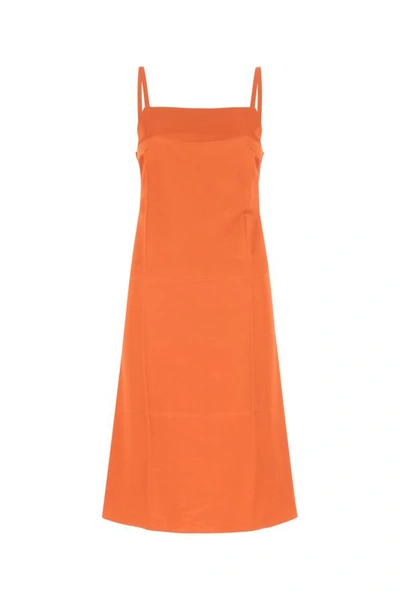 Shop Loewe Woman Orange Satin Dress