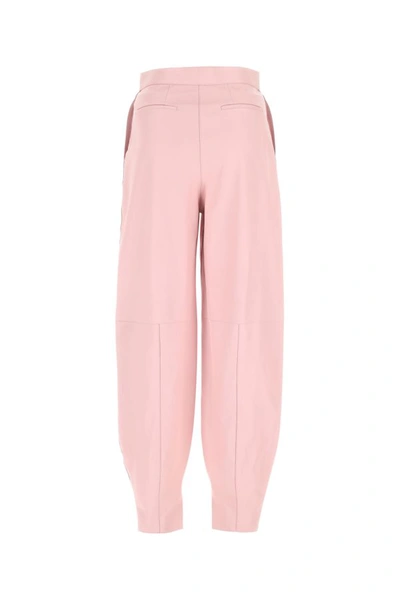 Shop Loewe Woman Pastel Pink Leather Pant