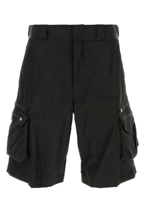 Prada triangle-plaque cargo shirt - Black