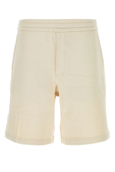 Shop Prada Man Sand Cotton Bermuda Shorts In Brown