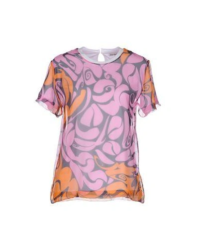 Shop Miu Miu Silk Top In Pink