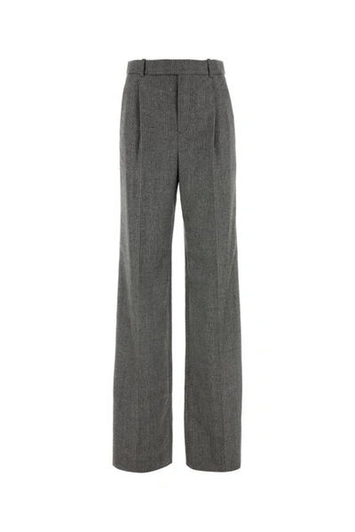 Shop Saint Laurent Woman Embroidered Wool Wide-leg Pant In Multicolor