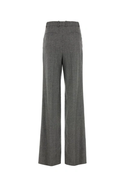 Shop Saint Laurent Woman Embroidered Wool Wide-leg Pant In Multicolor