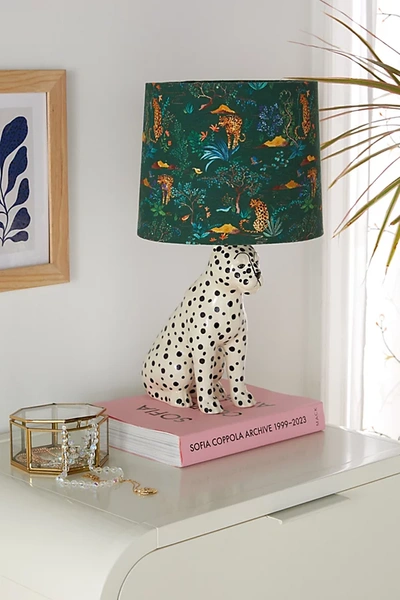 Shop Urban Outfitters Chillin' Cheetahs Drum Lamp Shade In Green At