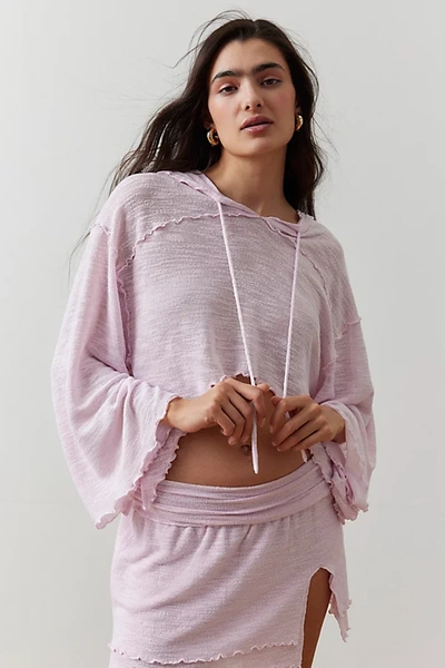 Shop Out From Under Belle Hooded Sweatshirt In Pink, Women's At Urban Outfitters