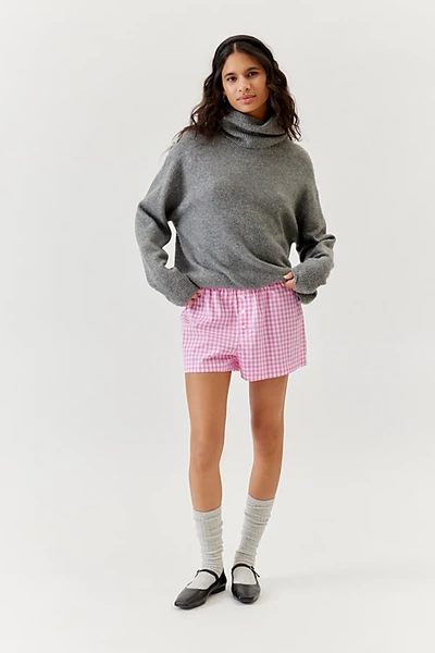 Shop Urban Renewal Remnants Made In La Button Front Boxer Short In Pink, Women's At Urban Outfitters