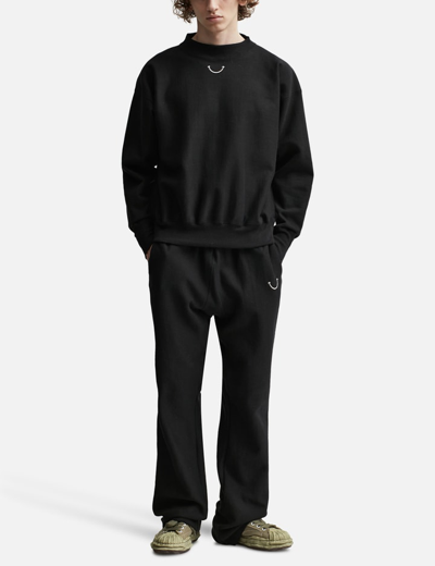 Shop Readymade Moc Neck Crewneck Sweatshirt In Black