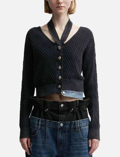 Shop Andersson Bell Sonya Dyeing Washed Cut-out Cardigan In Black