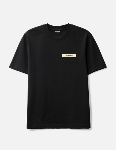 Shop Jacquemus Le T-shirt Grosgrain In Black