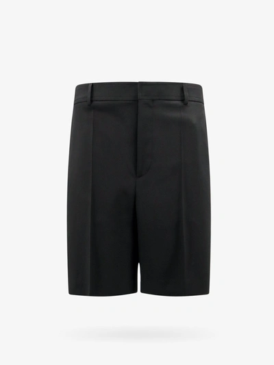 Shop Valentino Man Beruda Shorts Man Black Bermuda Shorts