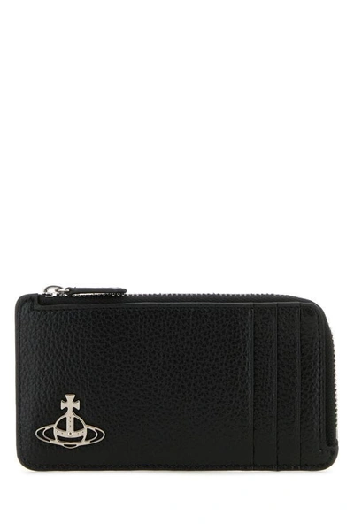 Shop Vivienne Westwood Woman Black Synthetic Leather Card Holder