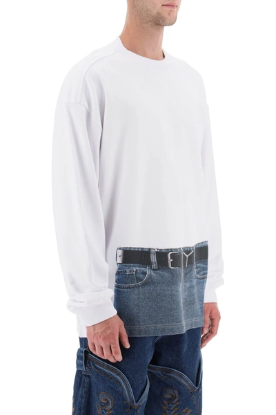 Shop Y/project Y Project Trompe L'oeil Sweatshirt Men In White