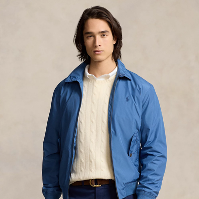 Shop Ralph Lauren Packable Water-repellent Jacket In Delta Blue