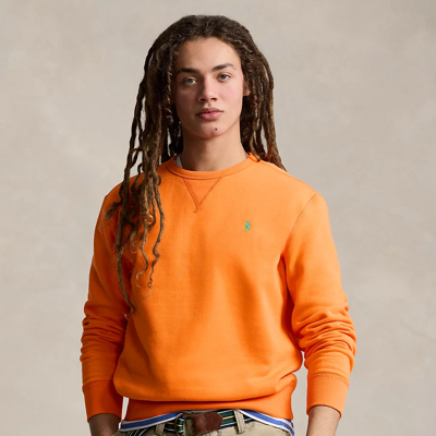 Shop Ralph Lauren The Rl Fleece Sweatshirt In Bright Signal Orange